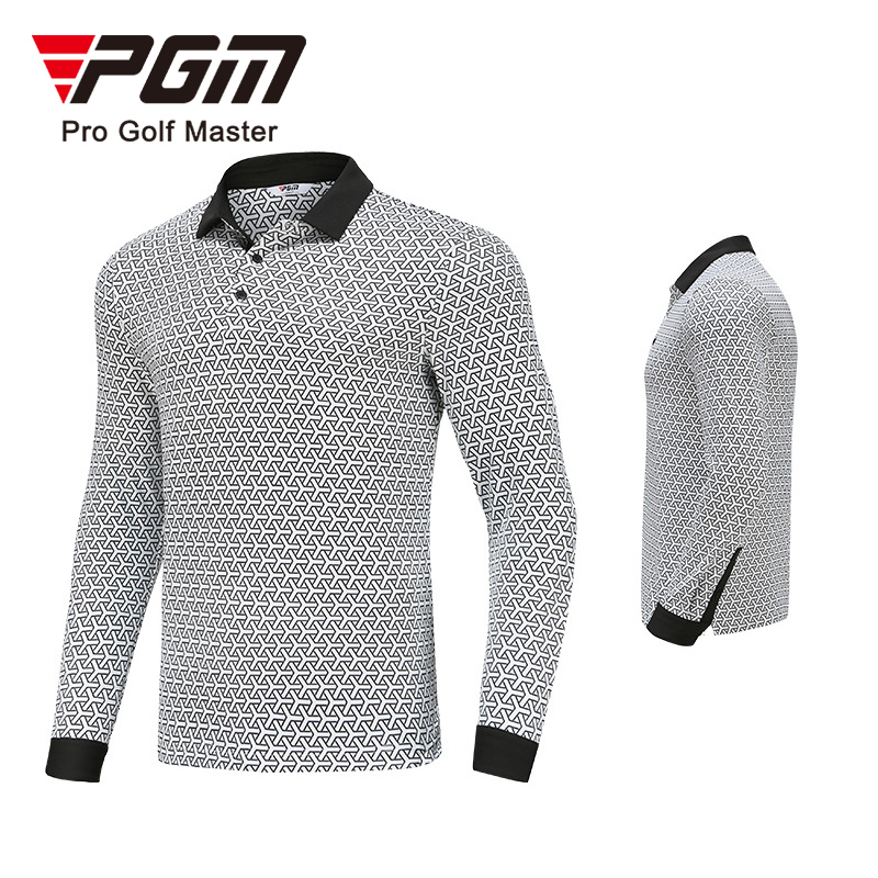 Áo golf polo nam dài tay họa tiết -  PGM YF367