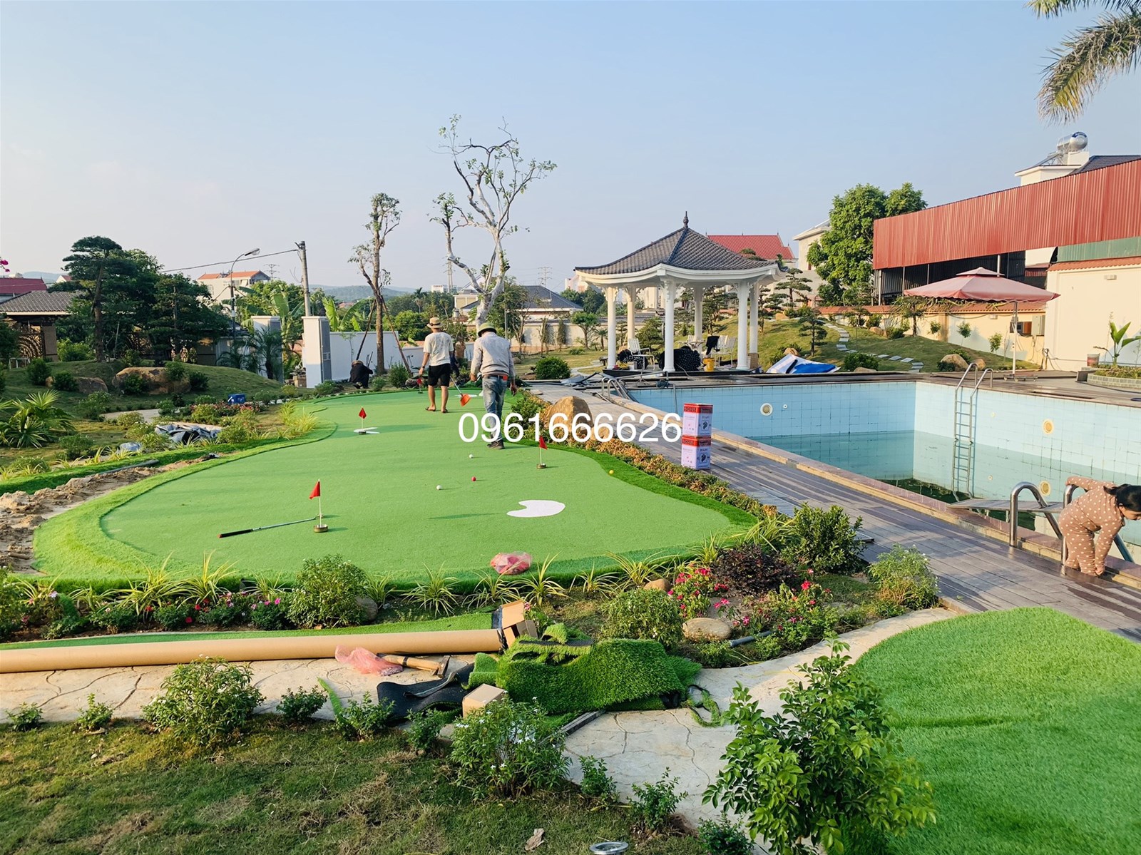 Hoàn thiện sân golf tại nhà diện tích 100m2 tại Chí Linh Hải Dương