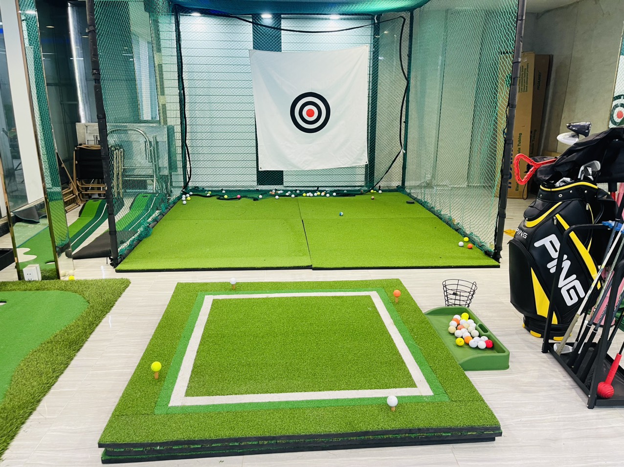 Thảm tập golf 2D mẫu mới kèm 2 tee