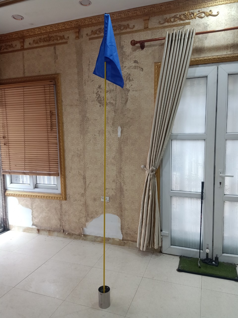 Bộ lỗ cờ golf inox + lá + cột cờ