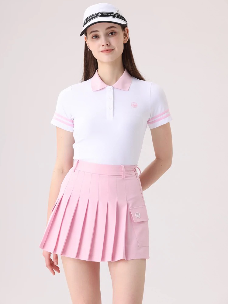 Áo Váy Golf Nữ AZUREWAY Chất Vải Mềm Mịn Kháng Khuẩn Độ Co Giãn Tốt Phong cách Hàn Quốc