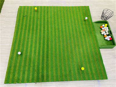 Thảm tập golf 2D kẻ sọc mẫu mới 1,5x1,5m